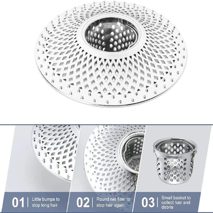 Detachable Drain Hair Catcher Catch Hair Alloy Shower Drain Hair Stopper Bathroom Sink Strainer Tub Drain Protector