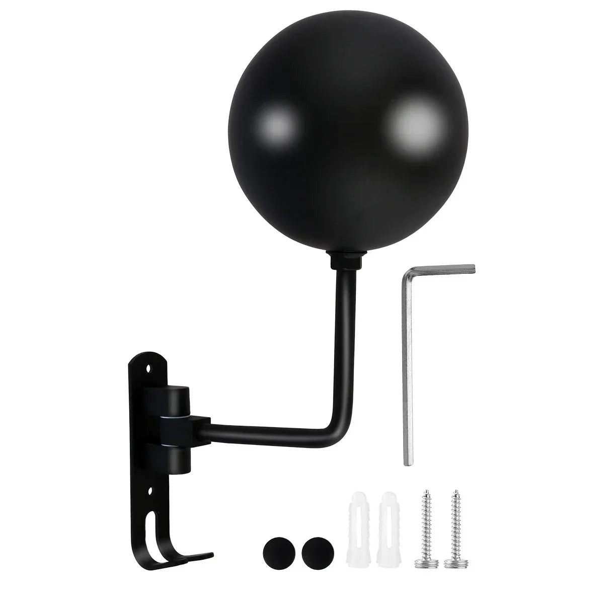 Wall Mount Motorcycle Helmet Holder 180°Rotation Football Bicycle Helmet Rack Helmet Display Hanger Stand for Caps With 2 Hooks