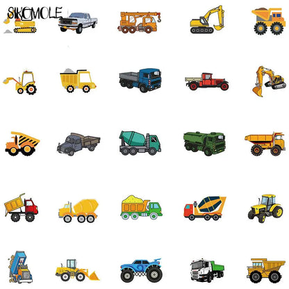 10/30/50PCS Cute Children's Cartoon Car Truck Stickers Kawaii DIY Skateboard Laptop Motor Graffiti Sticker Decals Kids Toys F5