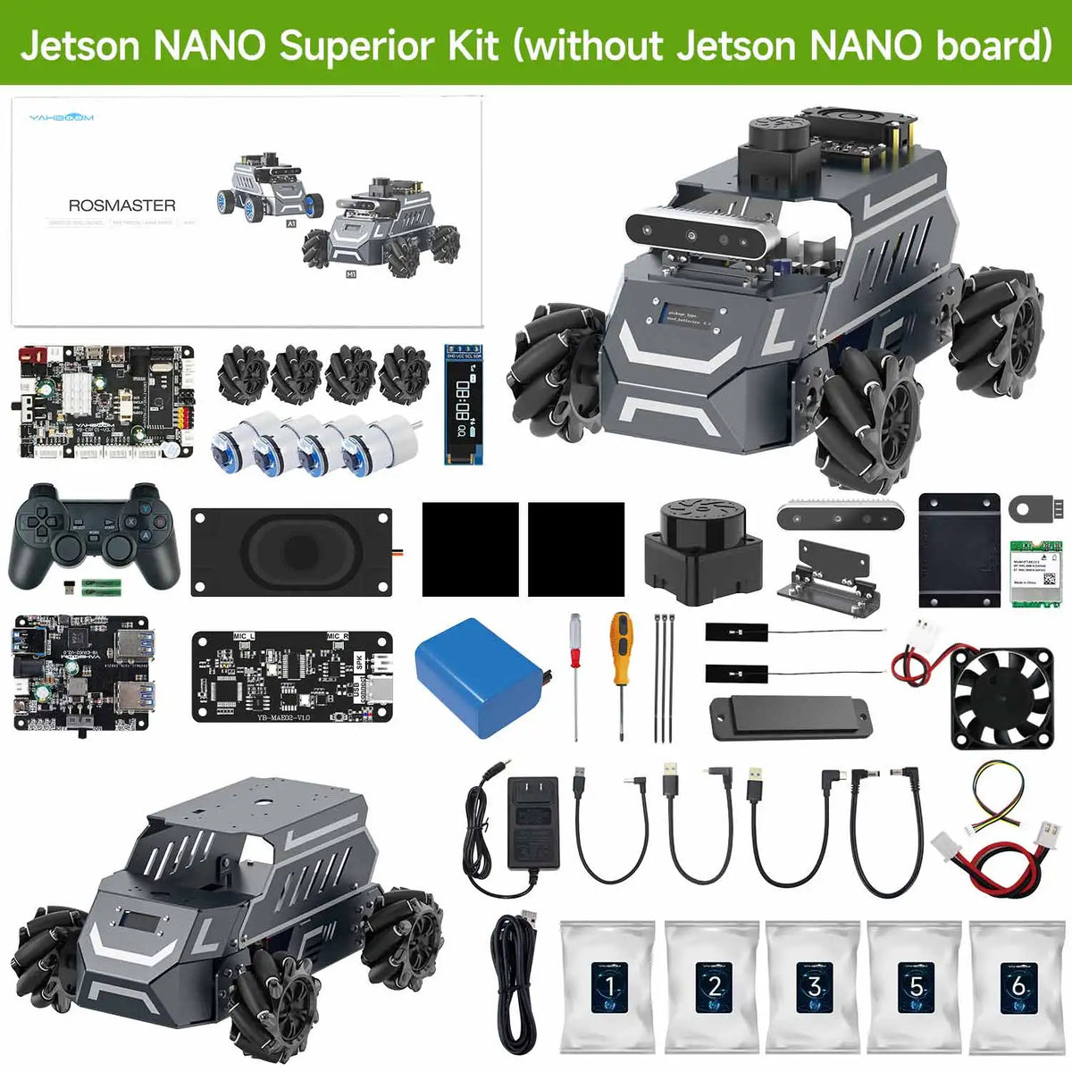 ROSMASTER M1 AI Large Model Embodied Intelligence Educational Robot Support 3D Depth Vision Jetson/Raspberry Pi/RDK X5 Control