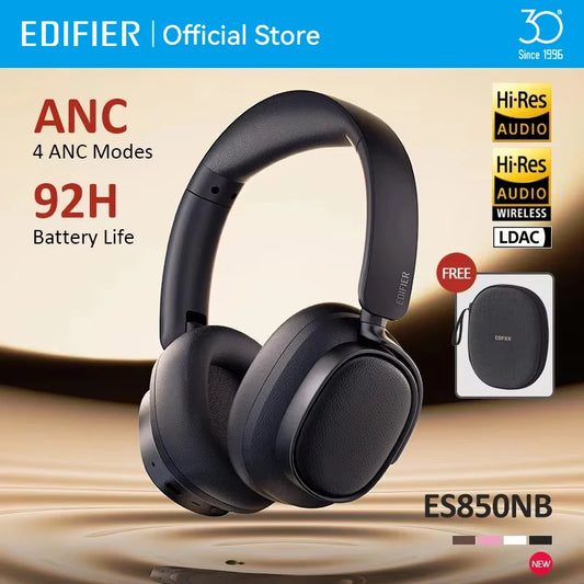 Edifier ES850NB Wireless Headphone Noise Cancelling Bluetooth Earphones Hi-Res Wireless Over-Ear Headphones with Carry Bag