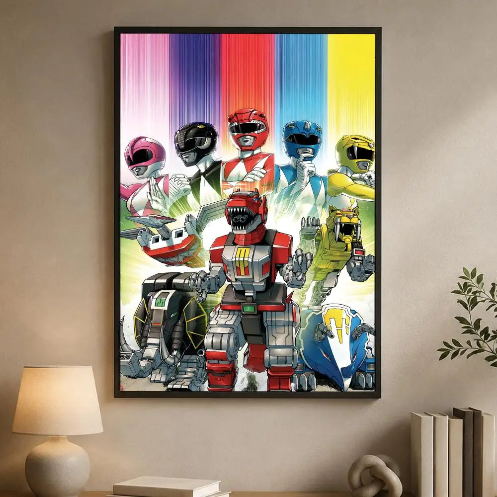 Mighty Morphin Power Rangers Poster PP Paper Decorative Wall Art for Living RoomsBedrooms Bars Cafes Stylish Home Decor Gift