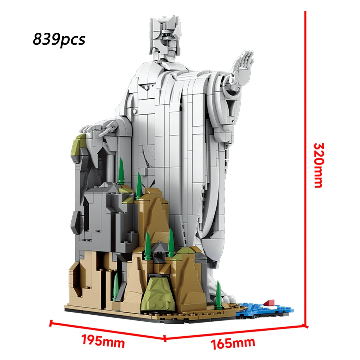 2 in 1 Argonath Giant Statue Building Set, 839+867 PCS LOTR Famous Scene Collectible Desk Decor Display Model for Hobbyists