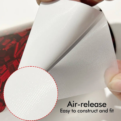 High Glossy Red Crystal Forged Carbon Fiber Vinyl Film Self-Adhesive Wrap Foil for Car Motorcycle Hood Sticker Decal Auto Access