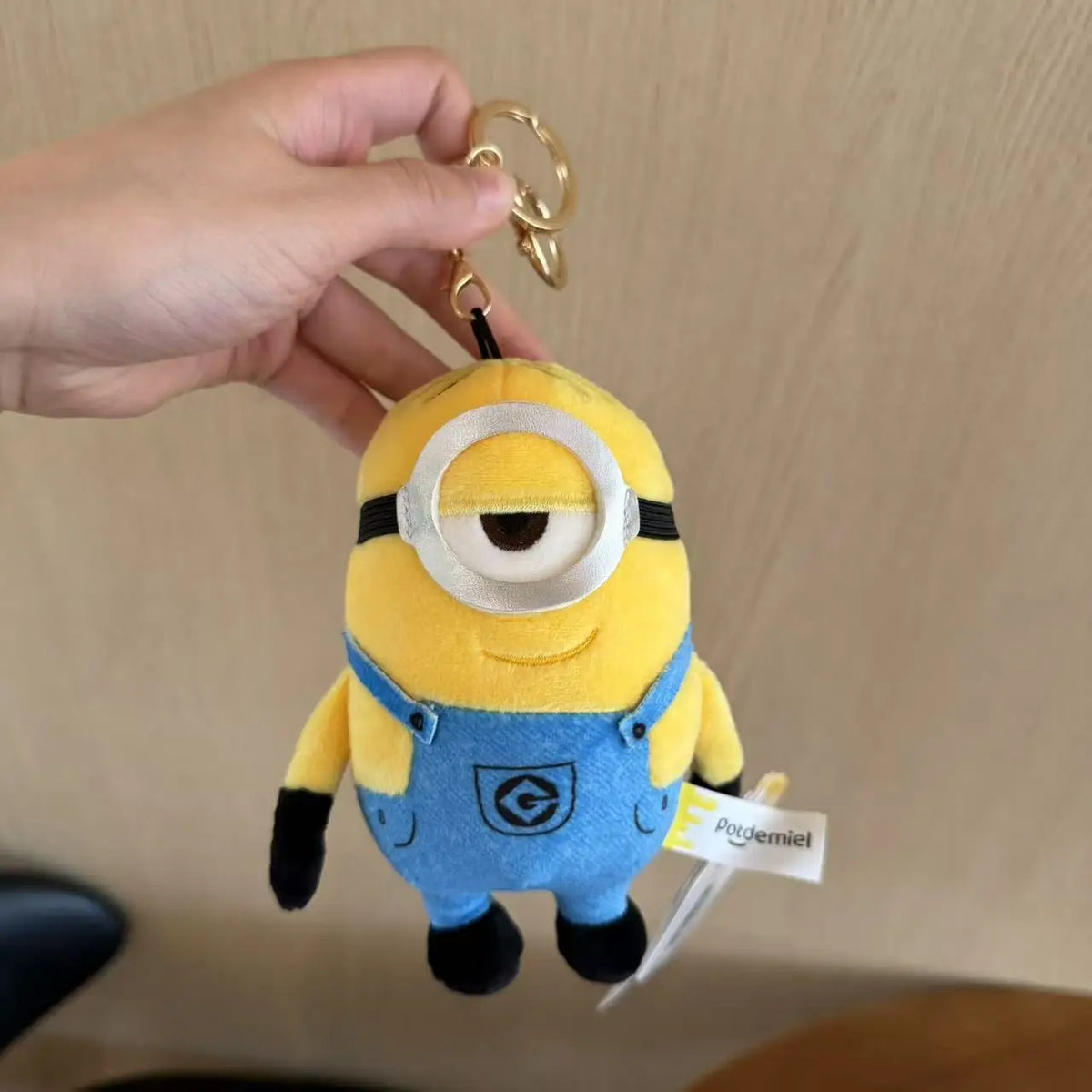 Genuine Cute Little Yellow Minion Bob Backpack Pendant Cartoon Plush Doll Keychain Bag Doll Decoration Birthday Gift