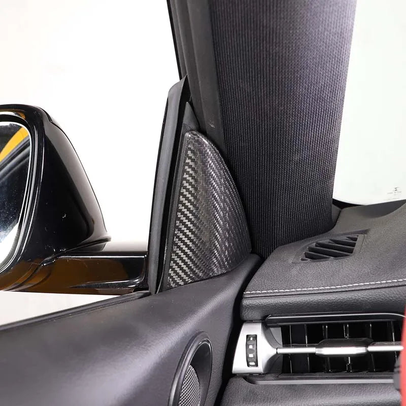 Real Carbon Fiber For Toyota GR Supra A90 2019-2025 Car Interior Door A Pillar Triangle Speaker Cover Decorative Trim Accessorie