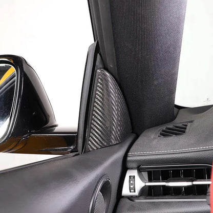 Real Carbon Fiber For Toyota GR Supra A90 2019-2025 Car Interior Door A Pillar Triangle Speaker Cover Decorative Trim Accessorie