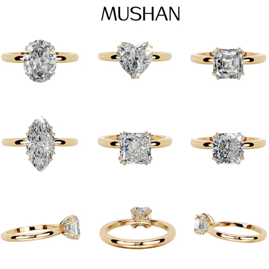 MUSHAN Bespoke Luxury Jewelry 925 Sterling Silver Rings 3ct 4ct 5ct Wedding Real D Color VVS Moissanite Ring Band MST Patent