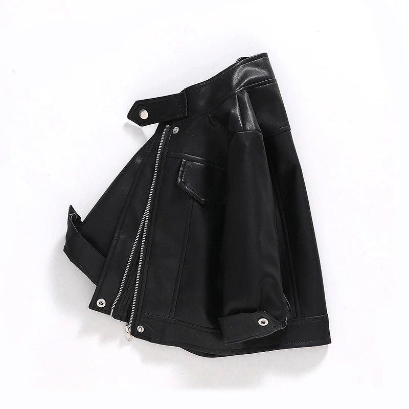 Spring Autumn Boys PU Jacket Waterproof Zipper Fashion Children's Leather Coat Birthday Gifts 2 3 4 5 6 7 8 Years Kids Clothes