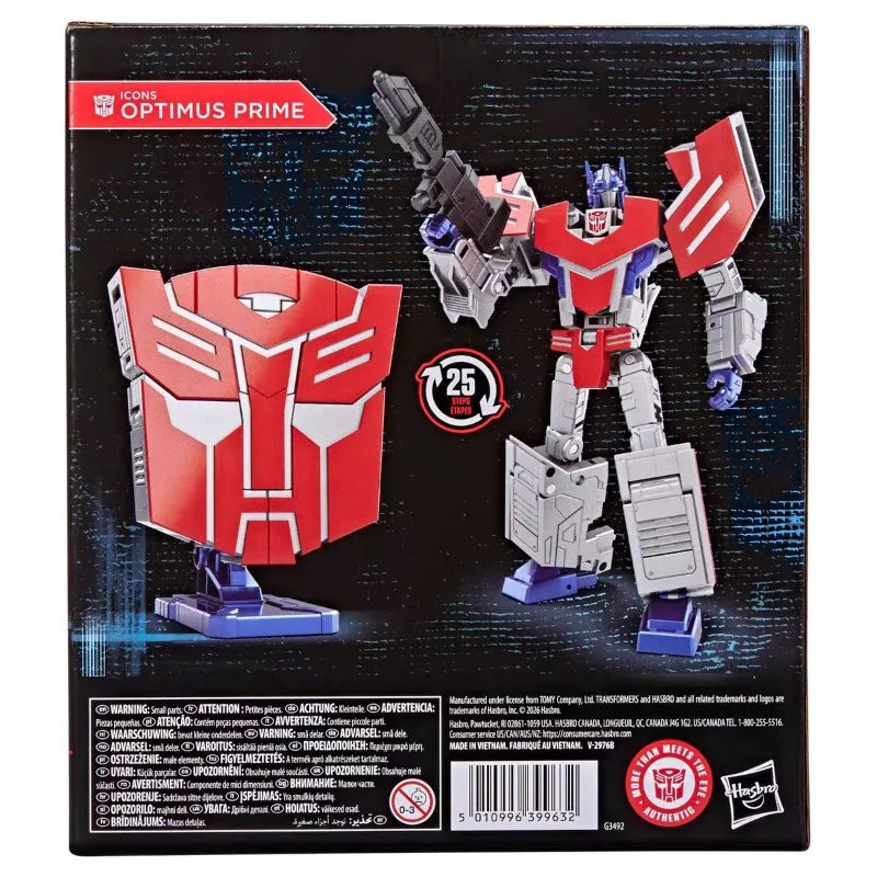 Hasbro Original Transformers Icons Voyager Class Optimus Prime Autobot Symbol Convertible Collectible Action Figure