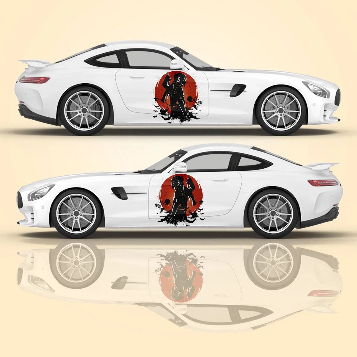 Japanese Samurai Car Stickers Vehicle Painting Taoist Vinyl Packaging Universal Size Anime Car Decoration Modified Stickers