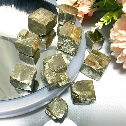 Natural High Density Peru Pyrite Cubic Ore Stone Crystal Mineral Specimen Pyrite Cube Cluster Energy Home Decoration