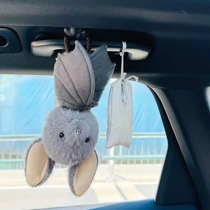 22cm Grey Bat Plush Toy Soft Stuffed Animal Gothic Funny Bat Plushies for Car Interior Home Halloween Party Decoration Gift
