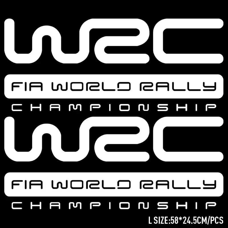 2Pcs WRC Car Stickers Racing Style Auto Vinyl Film Decals For Auto Bumper Windows Motorcycle Laptop Walls Tuning Car Accessories