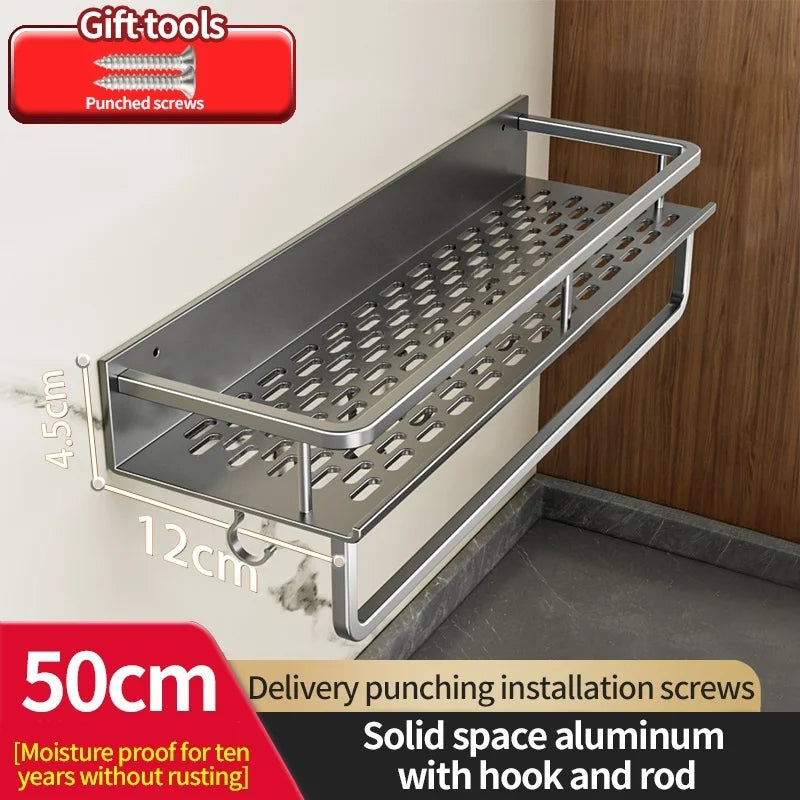 Kitchen Multifunctional Seasoning Storage Rack Wall Mounted Household Bathroom Wall Storage Rack