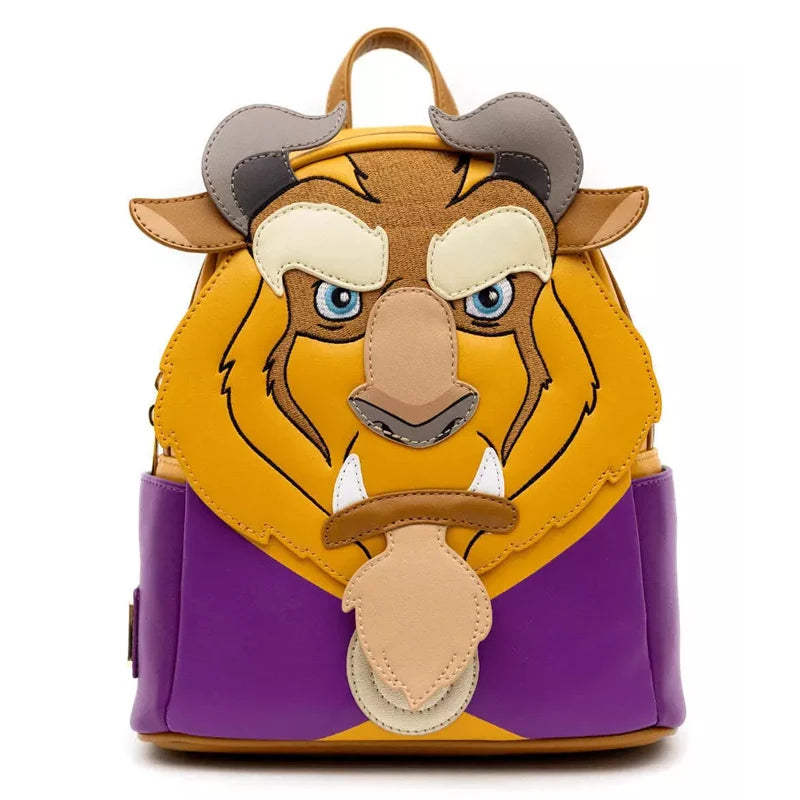 New Loungefly Beauty and The Beast Belle Stained Glass Portrait Mini Backpack Wallet