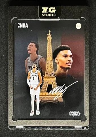 DIY Handmade Victor Wembanyama NBA Cards Kaboom NOIR Classic Design Replica Collectible Cards for Wemby Fans Collectible Gift