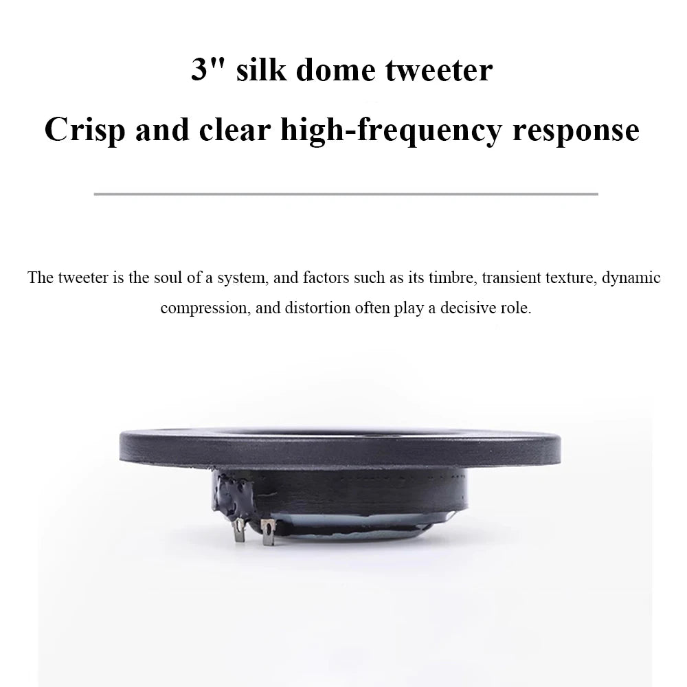 4-inch HIFI Passive Speaker with 60W*2 Output Power 3-inch Silk Dome Tweeter 2-way Stereo Home Stereo Wooden Bookshelf Speaker