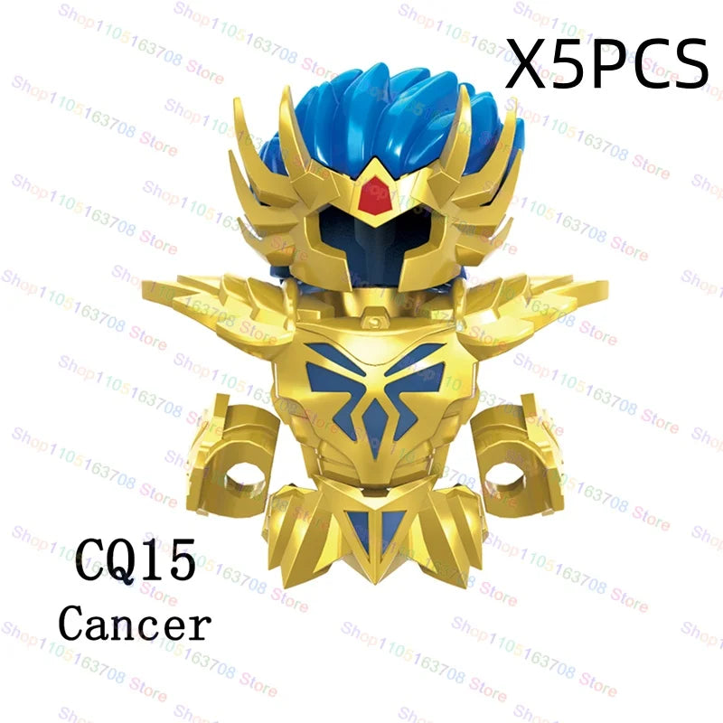 Saint Seiya Japanese Anime Cartoon Bricks Dolls Aiolia Aiolos Model Toys Building Blocks Figures Assembly Toys Gifts CQ11-22