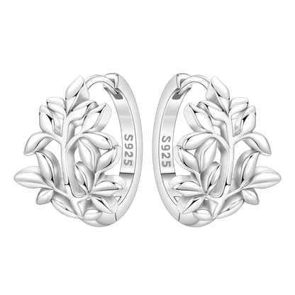 Orstarry Original 925 Sterling Silver Blue Iris Flower Earrings Women Hoop Earring Anniversary Jewelry Trendy Gifts