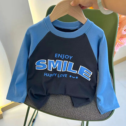 New Autumn Girls and Boys Long Sleeve T-shirt Base Shirt Letter Korean Style Children Clothing