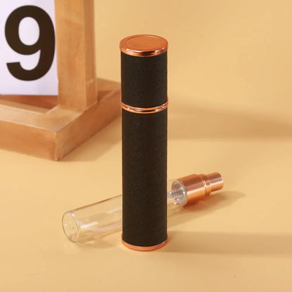 10ml Mini Perfume Bottle PU Leather Essential Oil Alcohol Spray Rotating Bottle Refillable Spray Atomizer Bottle