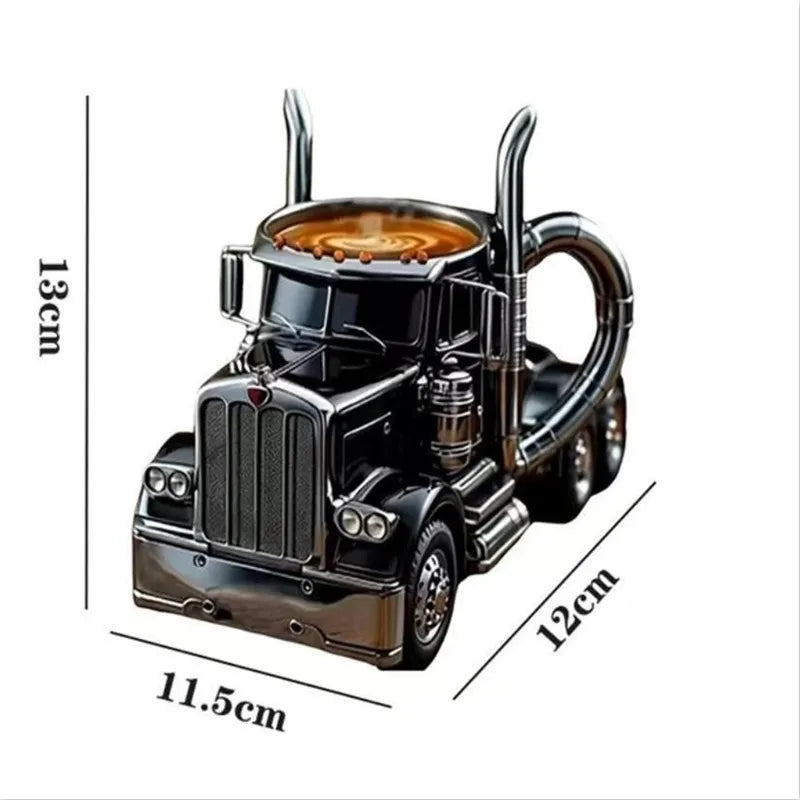 Creative Gifts Truck Coffee Mug Semi Truck Coffee Cup Handcrafted Semi-trailer Shaped Semi-Truck Coffee Mugs For Men Women