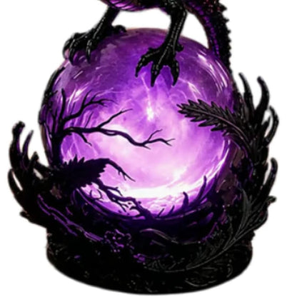 Gothic Dragon LED Crystal Ball Lamp Multifunctional USB Powered Mystic Orb Lights for Bedroom Shelf Altar Halloween Decoration