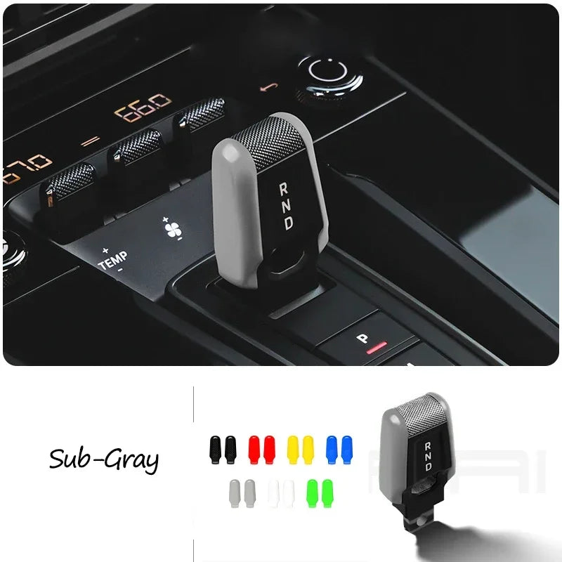 Car Carbon Fiber Gear Carmine Red Shift Lever Knob Trim Cover for Porsche 911 992 2020-2025 Replacement Modified Accessories