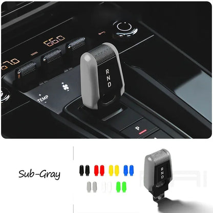 Car Carbon Fiber Gear Carmine Red Shift Lever Knob Trim Cover for Porsche 911 992 2020-2025 Replacement Modified Accessories