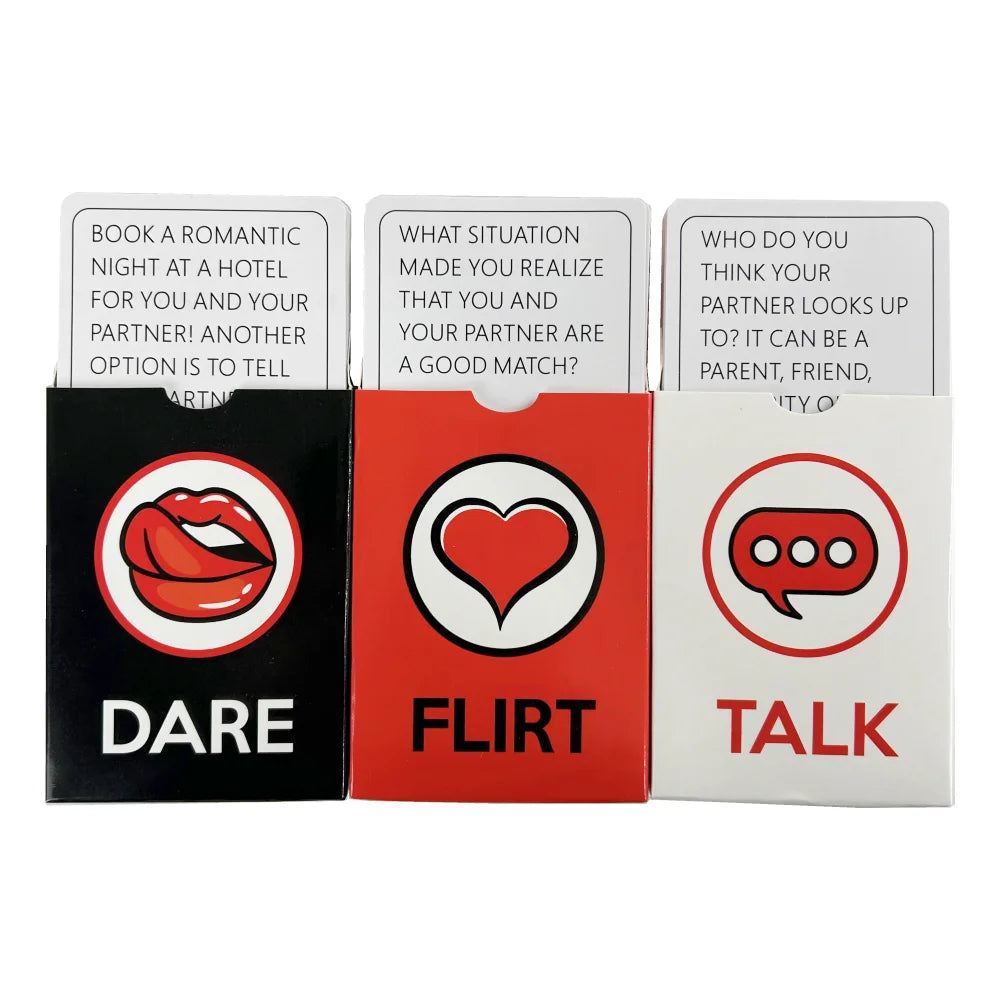 Talk Or Flirt Or Dare Cards Romantic Sexy Date Night Card Game For Couple Lovers Partners Naughty Adult Game Valentine Gifts