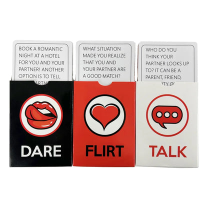 Talk Or Flirt Or Dare Cards Romantic Sexy Date Night Card Game For Couple Lovers Partners Naughty Adult Game Valentine Gifts