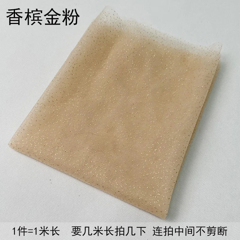 Gold Tulle material black encryption soft Tulle spray silver glitter Tulle wedding dress home decoration fabric
