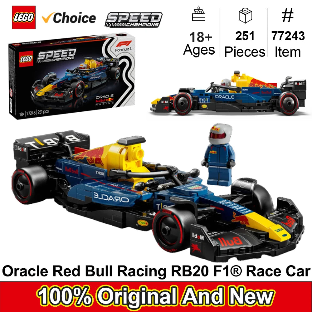LEGO 77243 Speed Champions Oracle Red Bull Racing RB20 F1 Race Car Model Kits - Building Set for Adults, Ages 18+ 251PCS