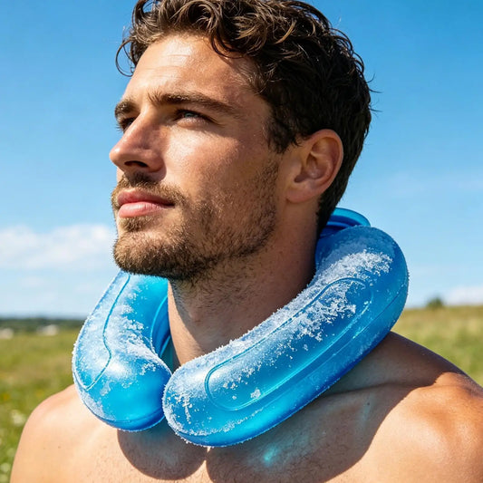 Neck Cooling Tube Hands-Free Leakproof Ice Wrap Reusable Portable Cooler for Outdoor Sports Running Cycling Hiking Travel Summer