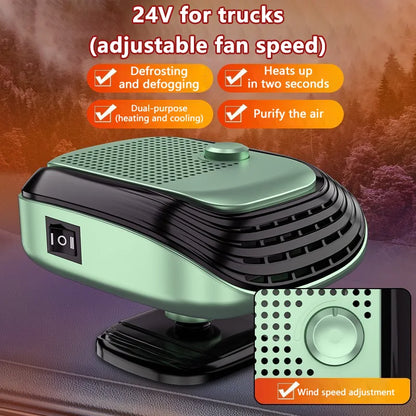 360° Rotation Winter Fast Car Heater 12V/24V Car Heater Fan Large Blowing Area Adjustable Wind Speed Windshield Defogging 2026