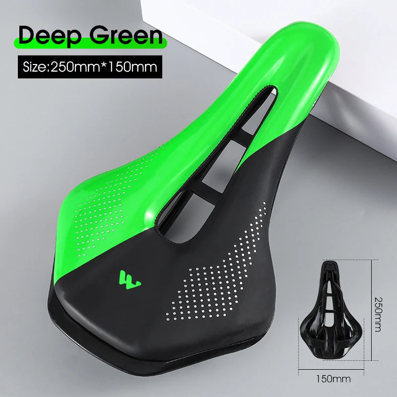 WEST BIKING Bicycle Saddle Non-Slip Short Nose Bike Seat PU Leather Hollow Road Bike Saddle Ergonomic Comfortable Bike Cushion
