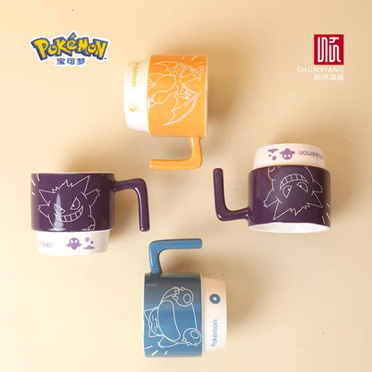 Pokémon Licensed Cartoon Ceramic Mugs Stackable Coffee Milk Tea Cups Kids Coffee Cups Breakfast Milk Juice Cup