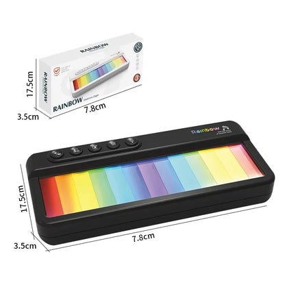 Rainbow Flashing Piano Toys with 5 Instruments 13 Melody Electronic Music Toys Portable Keyboard Toys Educational Toys for Kids