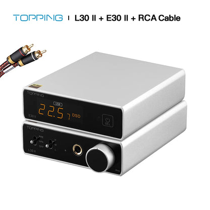 TOPPING E30 II 2x AK4493S DAC+TOPPING L30 II NFCA Headphone AMP+RCA Cable Hi-res Headphone Amplifier Audio Decoder RCA Cable Kit
