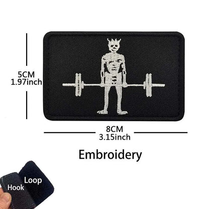 No Pain No Gain,Fitness Morale Badges,Bench,Press,Deadlift Weightlifting Clothes Applique Tactical Emblem Embroidered Patches