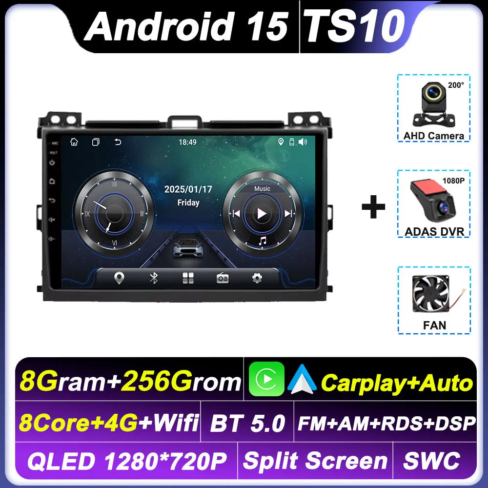 2 Din Android Autoraido For Toyota Land Cruiser Prado 120 3 III For Lexus GX470 GX 470 J120 2002 - 2009 Car Radio Touch Screen
