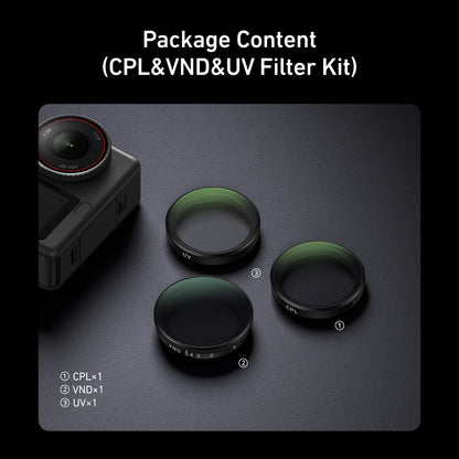 TELESIN CPL ND8 ND16 ND32 UV VND Quick Release Lens Filter for DJI OSMO Action 6 Filter Frame For DJI Action 6 CPL ND Filter Set