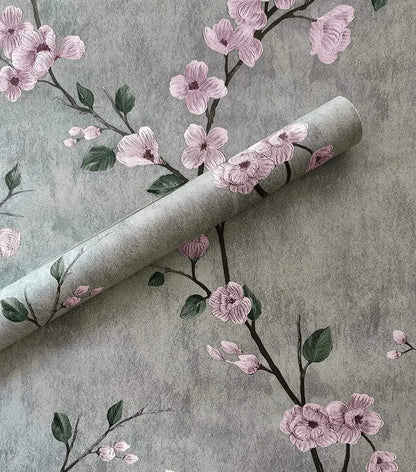 Floral Peel and Stick Wallpaper Green Flower Contact Paper Vinyl Self Adhesive Wall Paper Living Room Bedroom Cabinet Decoration