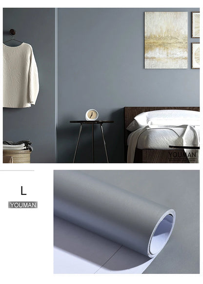Vinyl Waterproof Self-Adhesive Wallpaper Vintage Cement Gray Wall Contact Paper,Store Bedroom Livingroom Renovation Stickers pvc