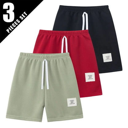 1/3 Pcs Four Seasons Children's Leisure Sports Pants Solid Color Basic Boy Running Holiday 9 Pants Girl Joker Comfortable Pants