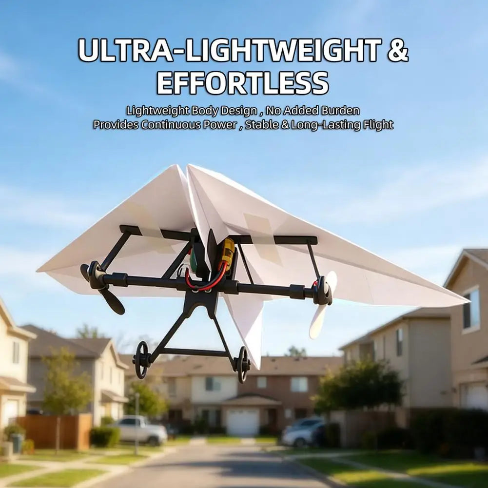 Remote Control Paper Airplane Electric Power Kit Diy Foldable Long Range Stable Flight Ultra Lightweight Plane Outdoor Toy