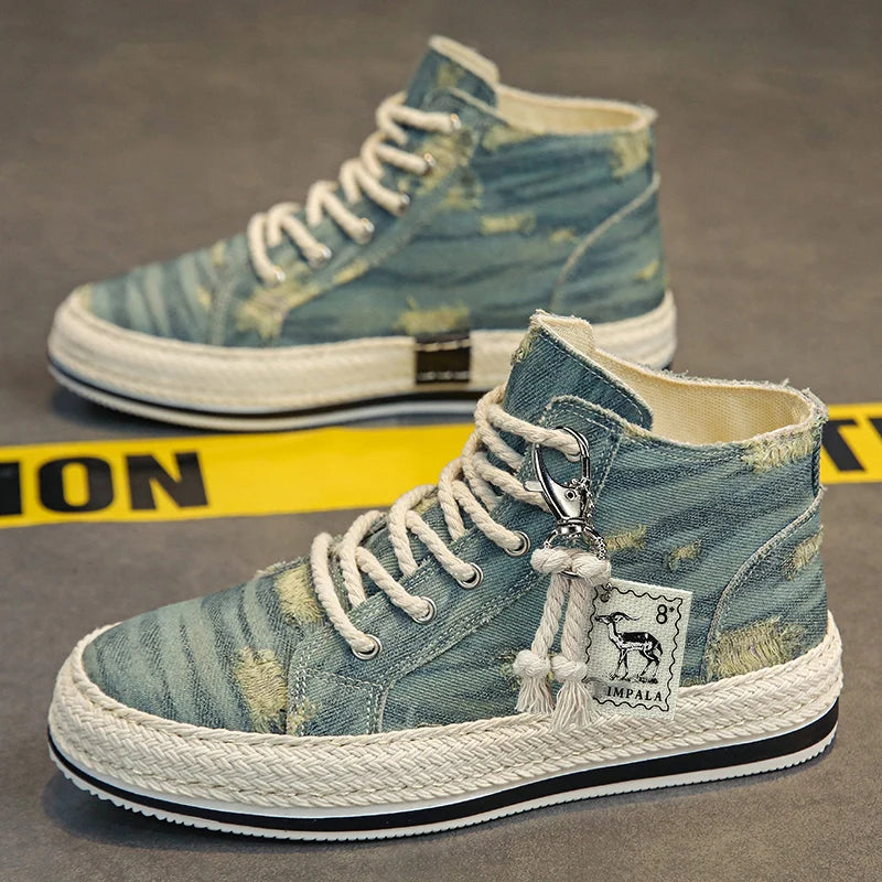 Men's Lightweight High-Top Canvas Sneakers Outdoor Casual Sports Shoes for Men