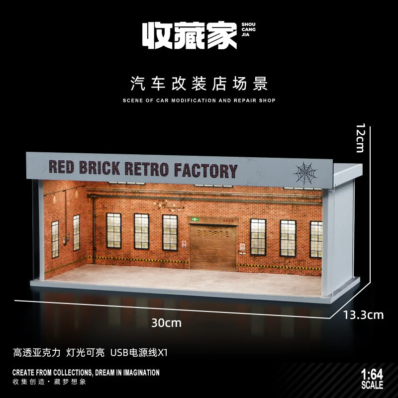 1/64 Model Parking Space  Car Parking Space with lights Simulated decoration scene (figures and cars not included)