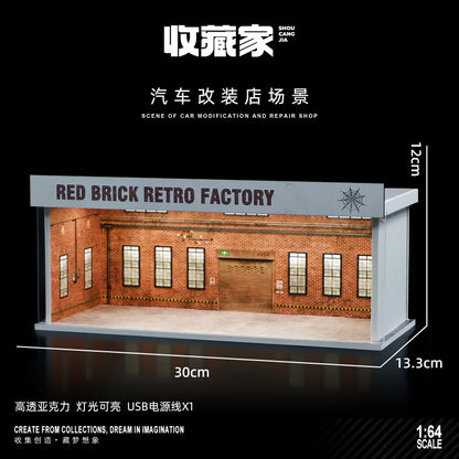 1/64 Model Parking Space  Car Parking Space with lights Simulated decoration scene (figures and cars not included)